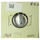 1964 Eisenhower Silver dime -UNC