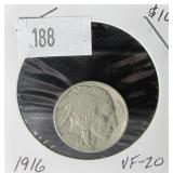 1916 Buffalo Nickel - VF20 Condition
