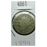 1894 Liberty Head V Nickel G4 Condition