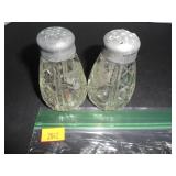 Decorative Crystal cut Salt and Pepper Shakers