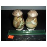 Tan floral design Salt and Pepper Shakers