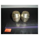 Antique Metal Barrels Salt and Pepper Shakers