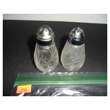 Vintage Glass Salt and Pepper Shakers