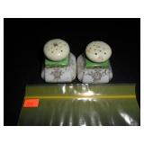 Green & White Salt and Pepper Shakers