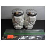 Vintage white milk glass Salt and Pepper Shakers