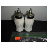 Vintage white milk glass Salt and Pepper Shakers