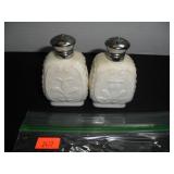 Vintage white milk glass Salt and Pepper Shakers