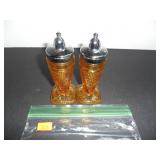 Amber Color Salt and Pepper Shakers