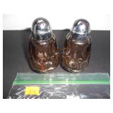Fostorai Amber Pattern Salt and Pepper Shakers
