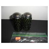 Vintage Green Salt and Pepper Shakers