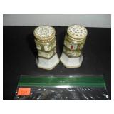 White & Green Salt and Pepper Shakers