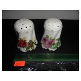 White with Flowers Salt and Pepper Shakers