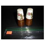 Brown with White tips Salt and Pepper Shakers
