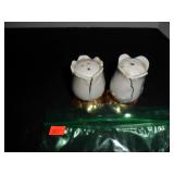 White Rose Salt and Pepper Shakers