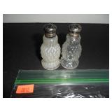 Vintage mini glass Salt and Pepper Shakers