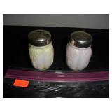 Antique Pink & White Salt and Pepper Shakers