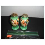 Green & Gold Salt and Pepper Shakers