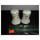 White with flowers Salt and Pepper Shakers