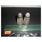 Vintage mini glass Salt and Pepper Shakers