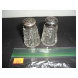 Vintage Glass Salt and Pepper Shakers