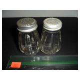 Antique Glass Salt and Pepper Shakers