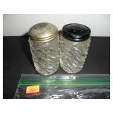 Antique Glass Salt and Pepper Shakers