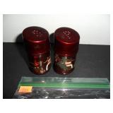 Burgandy Salt and Pepper Shakers