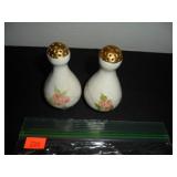 White & Gold with flowers Salt and Pepper Shakers