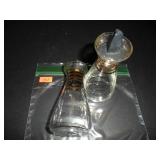 Glass with gold stripes Salt and Pepper Shakers