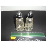 Vintage Glass Salt and Pepper Shakers