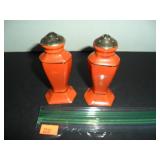 Antique Japan Orange Salt and Pepper Shakers