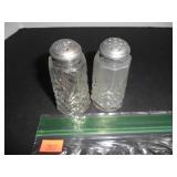 Vintage Clear Crystal Cut Salt and Pepper Shakers