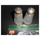 Antique Crystal Cut Salt and Pepper Shakers