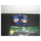 White & Blue Salt and Pepper Shakers