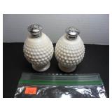 Vintage white milk glass Salt and Pepper Shakers