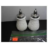 Vintage white milk glass Salt and Pepper Shakers