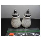 Vintage white milk glass Salt and Pepper Shakers