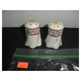 White with Floral Designs Salt and Pepper Shakers