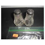 Victorian Clear Glass Salt and Pepper Shakers