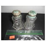 Victorian Clear Glass Salt and Pepper Shakers