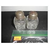 Victorian Clear Glass Salt and Pepper Shakers