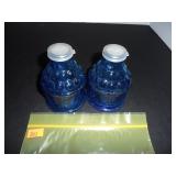 Blue Translucent Salt and Pepper Shakers