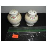 White & Cream with flowers Salt and Pepper