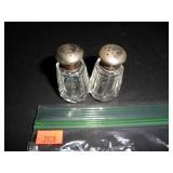 Vintage  Mini Glass Salt and Pepper Shakers