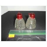 Vintage Glass Salt and Pepper Shakers