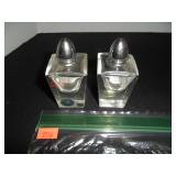 Irice Hand Cut Glass Salt and Pepper Shakers