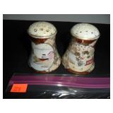 Vintage Oriental Scene Salt and Pepper Shakers