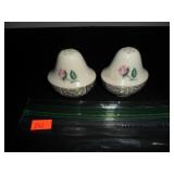 White & Gold with Pink Flowers Salt and Pepper