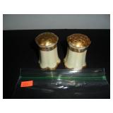 Gold & White Salt and Pepper Shakers