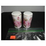 White with Roses Salt and Pepper Shakers
